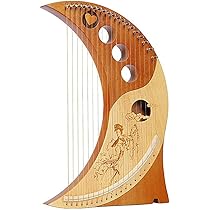 Amazon | 19 弦の三日月ライアー ハープ、マホガニー ライアー